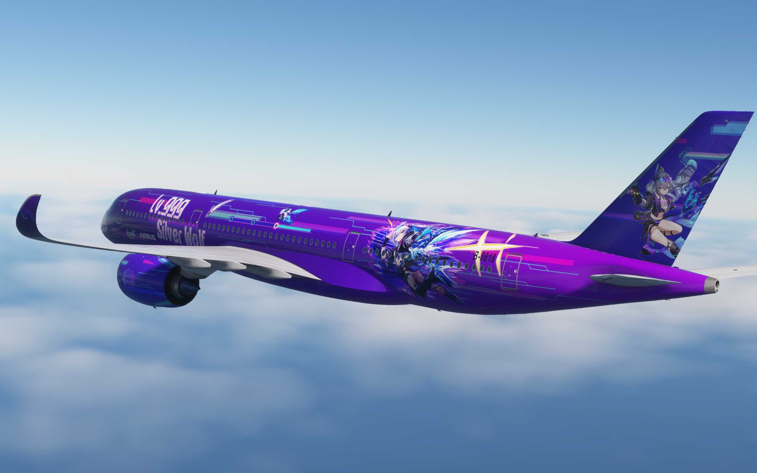 【MFS2020】ZSPD-ZGGG-NZAA A350崩坏：星穹铁道狼尊Lv999涂装试飞-4677 