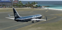 B737 Alaska Old Blue livery@ TNCM