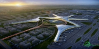 正在建设的青岛胶东国际机场效果图